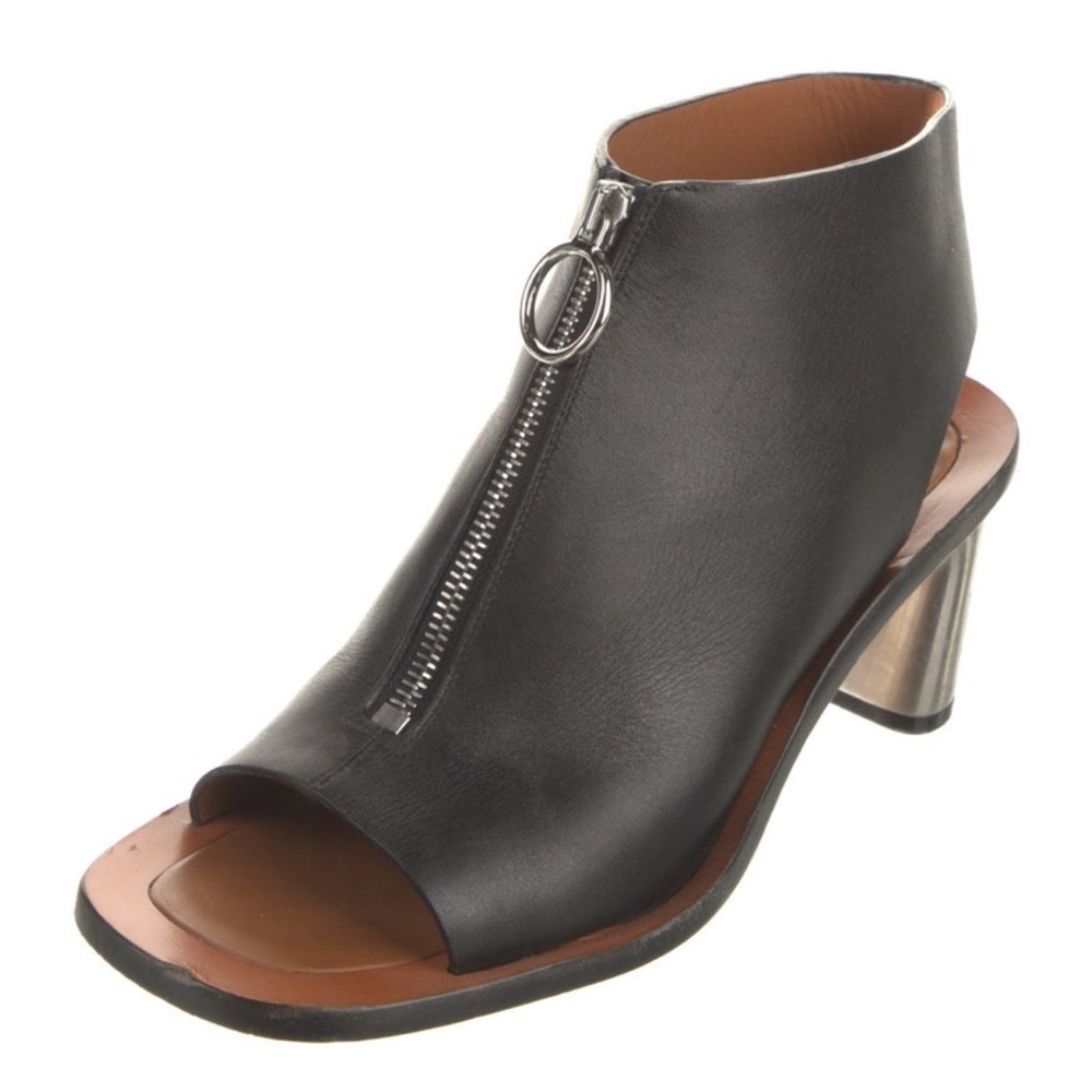 SOLD ❌Celine Black Leather Cutout Heeled Mules